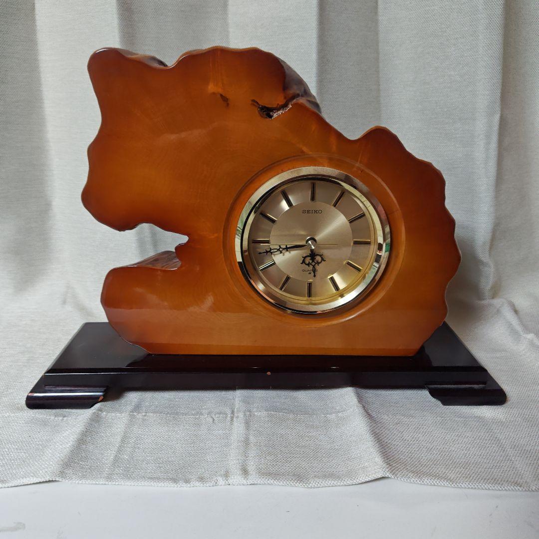 Used SEIKO quartz table clock wooden brown