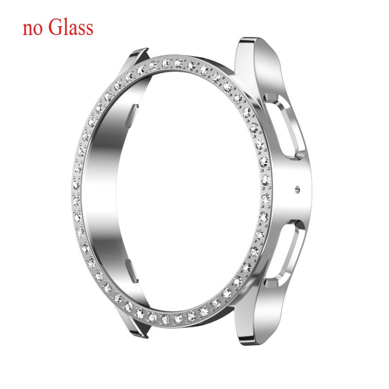Case for Samsung Galaxy Watch 7 6 5 4 40mm 44mm Protective Case Plastic hard Bumper row diamond encrusted shiny cover no glass