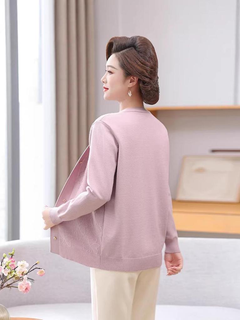 Elegant Knit 2-Piece Set for Middle-Aged Women - 2026 Spring/Autumn Collection