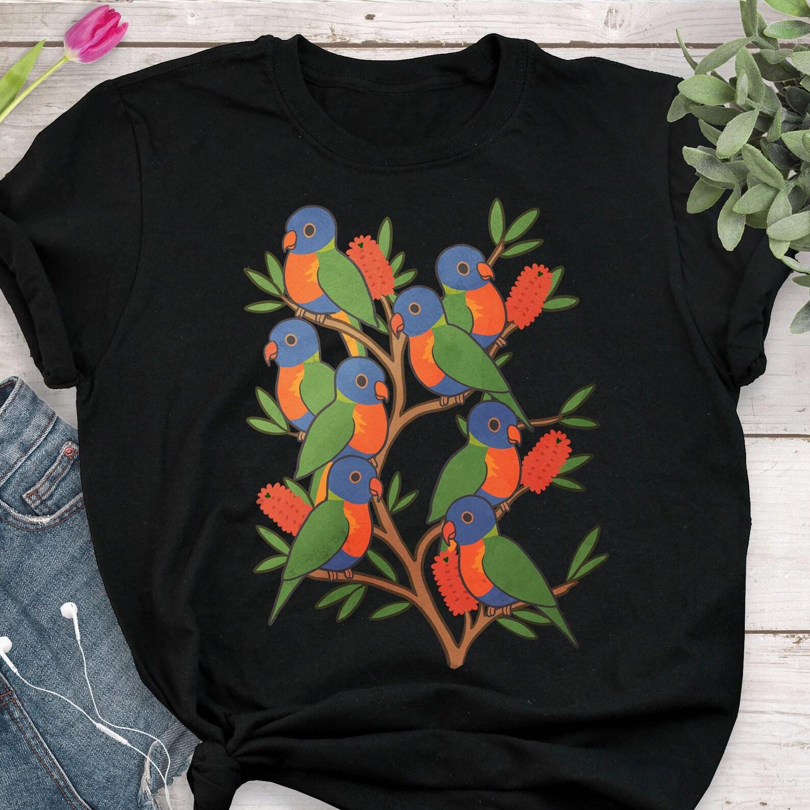 Rainbow Lorikeet Shirt, , , Funny Bird Lover Gift, Cute Rainbow Lory T-shirt, Parrot Tshirt, Pet Tee Australian Animal Ornithologist 110