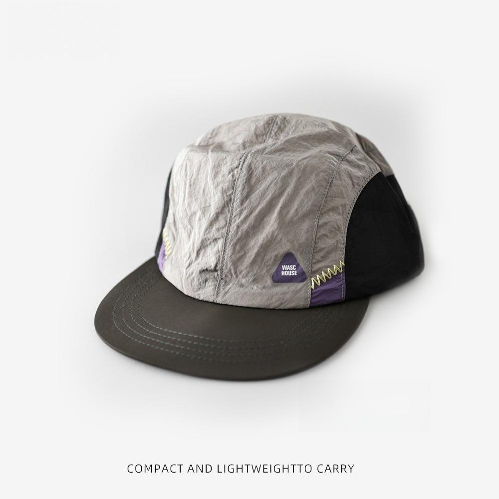 

Outdoor Lightweight 5 Panel Caps Quick Dry Nylon Soft Brim Camper Hat Patchwork Streetwear Men Women Hiking Running Baseball Hat серый