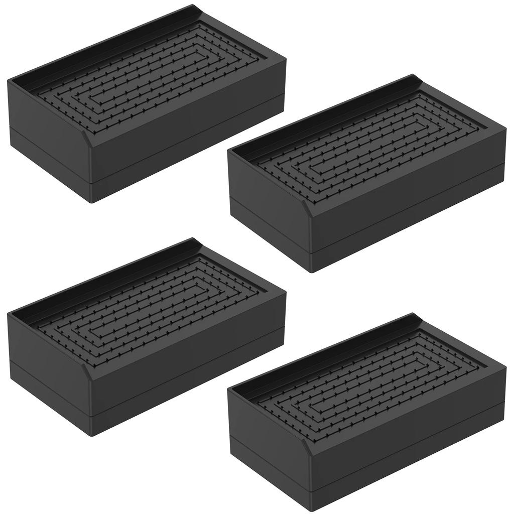 4Pcs Bed Risers TPU Stackable Furniture Riser Non Slip Sofa Table Support Risers L Side / Full Side Load Capacity 500kg Pad Feet