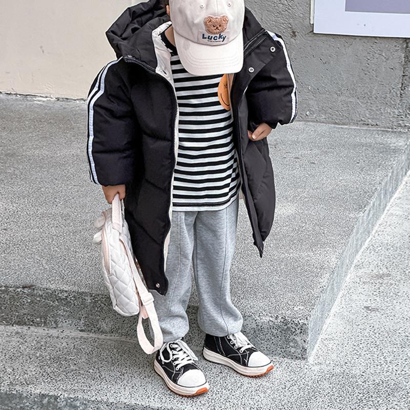 Children's Plush Cotton Hooded Jacket for Girls Outerwear Autumn Winter Coat Long Kids Clothes