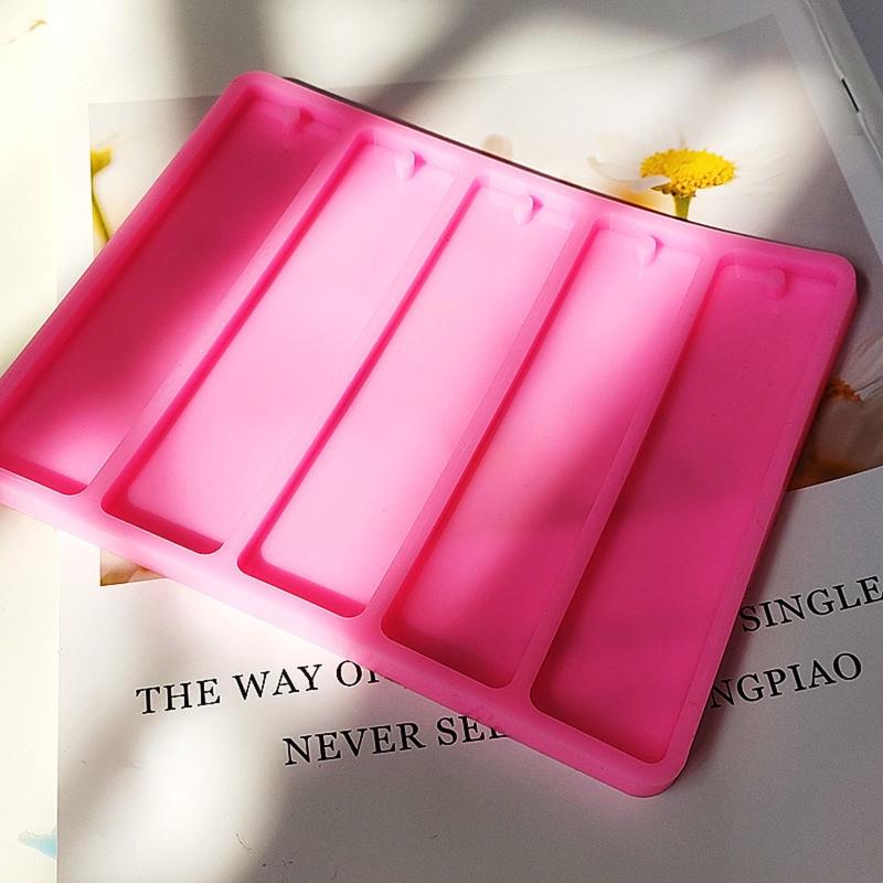 Bookmark Mould Rectangle Silicone Mold Making Epoxy Resin Jewelry Art Craft Hanging Hole Tool for Craft Making 5 In 1