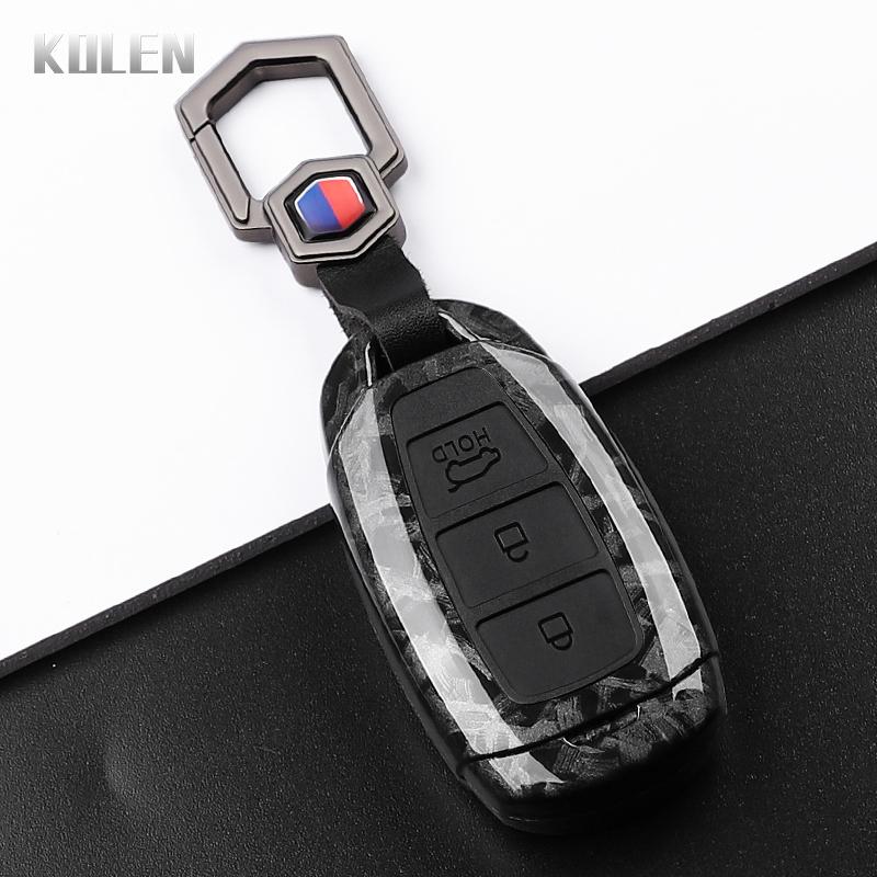 Abs Carbon Fiber Style Car Key Case Cover Hyundai Elantra Grandeur Accent Solaris Sonata Palisade Kona Creta I20 I30 Ix35 Ix25