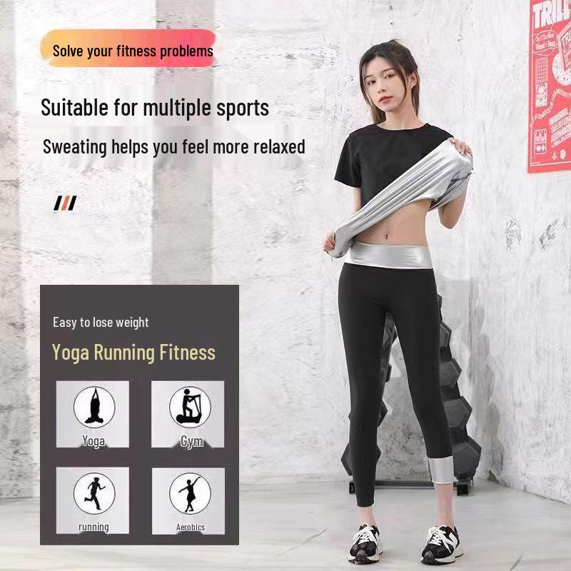 Women's Sauna Sweat Suit: High Waist Sweat Pants for Running, Exercise, Body Shaping, Plus Size Fitness, Fat Burning