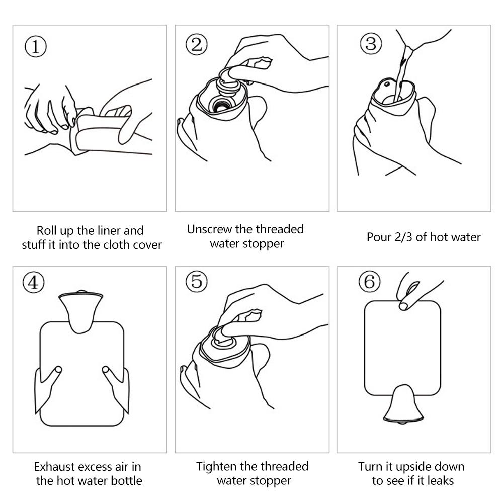 Removable Cover Natural Rubber Hot Water Bottle Hand Warmer Hot Water Bag With Faux Fur Cover