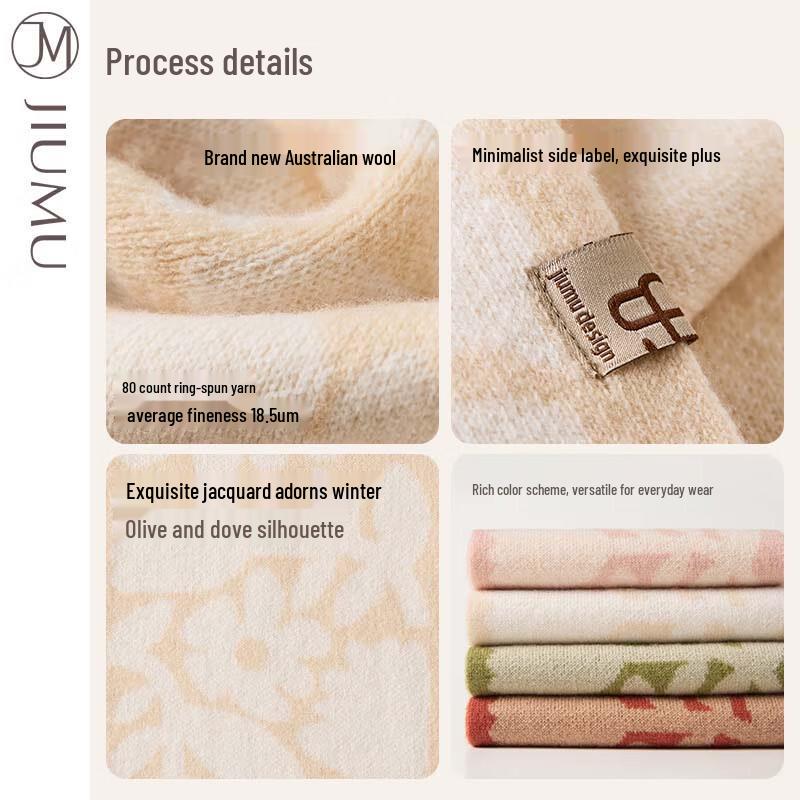 JIUMU Women's WY171 Knitted Wool Scarf