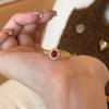 18k Real Gold Electroplated Oval Zir*****pen Ring Retro Index Finger Ring Exquisite Jewelry