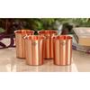 Pure Copper Plain Lacquer Coated Glass - Durable Ayurvedic Drinkware for Water, Health Benefits, Stylish Tableware for Home & Office, Set of 4