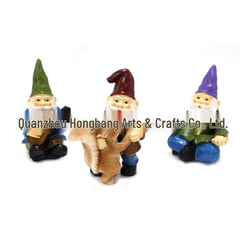 Resin Garden Gnome and Dwarf Figurines for Lawn and Courtyard Decor.