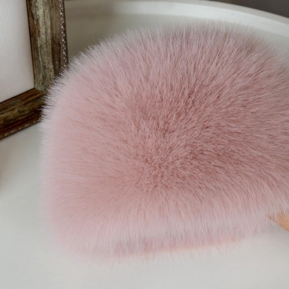 Fashion Fluffy Fur Bucket Hat Warm Furry Panama Cap Ear Protection Soft Mongolian Cap Winter