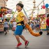 Lovely Plush Tiger Head Tail Tail Design Animal Tail Prop  Stage Supplies