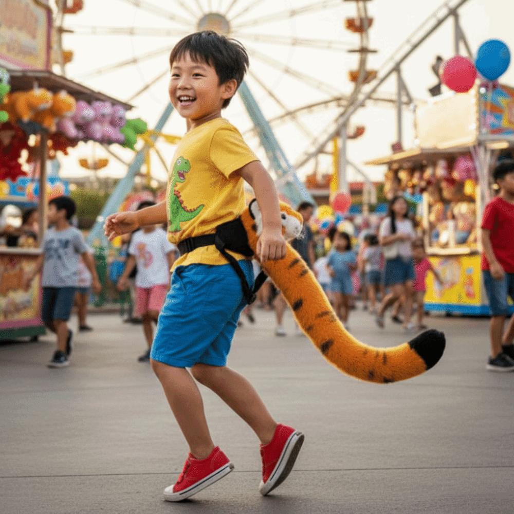Lovely Plush Tiger Head Tail Tail Design Animal Tail Prop  Stage Supplies
