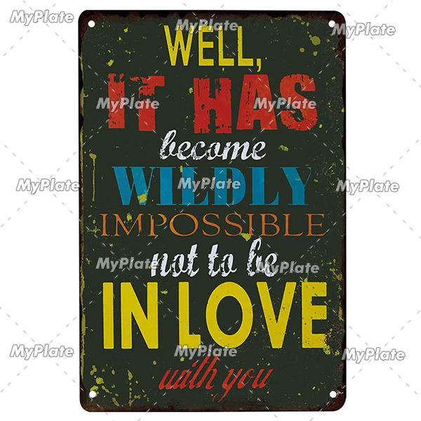 [MyPlate] LOVE Metal Sign Vintage Plaque Tin Sign Plate Wall Decor For Bar Club Man Cave Art Painting Gift