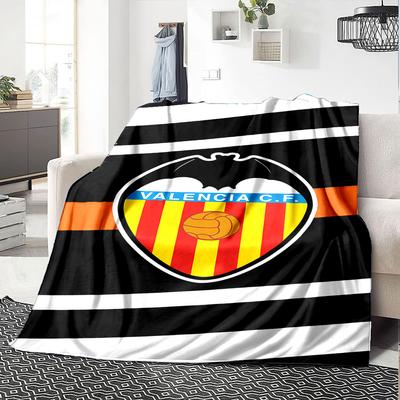 1pc Blanket - Valencia Logo Print Design,Lightweight Blanket for Sofa,Bed- Soft &Warm,Gift for All Seasons