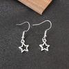 Vintage Hollow Star Dangle Earring for Women Lovely Simple Retro Copper Color Ear Zircon Wholesale Christmas Gift