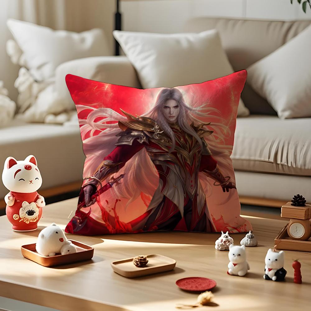 Soul Land Cushion Cover Anti-dustmite Pillowcase Invisible Zipper Silky Short Plush Sofa Cushion Cover