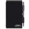 Amassan Metal Pocket Notebook, Small Pocket Notepad, Aluminum Note Case with Mini Metal Pen and 60-Page Sheets - Memo Book Notepad, Solid Black