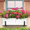 Window Box Planter Brackets 2PCS Adjustable Flower Pot Holder Outdoor Garden Bed Fence Bracket Patio Balcony Plant Holder