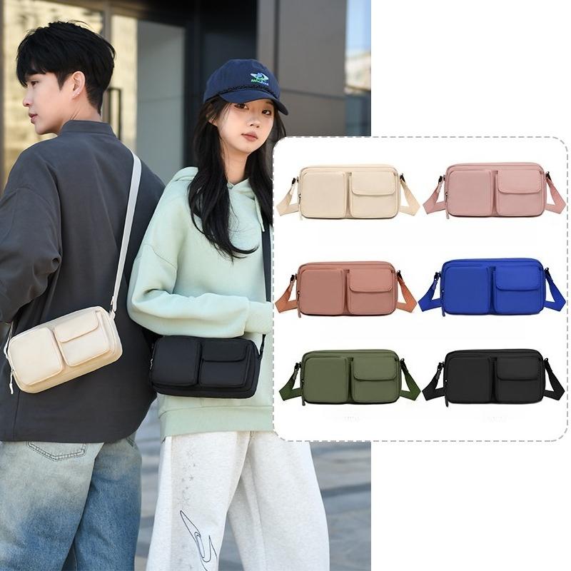 Nuova Borsa a Spalla da Uomo Leggera Tracolla Regolabile Borsa a Tracolla a Mani Libere Multitasche Unisex Borsa da Sotto Braccio Uso Quotidiano