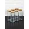 Jumbo Size 6-piece Vacuum Glass Jar With Bamboo Lid - Spice Set 1440ml