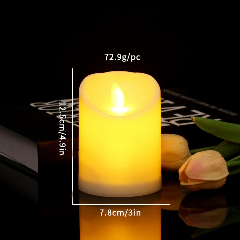Flickering Flameless Candles 3X Battery Operated Flickering Led Candles Flameless Wax Pillar Candles Light Waterproof Pillar Led