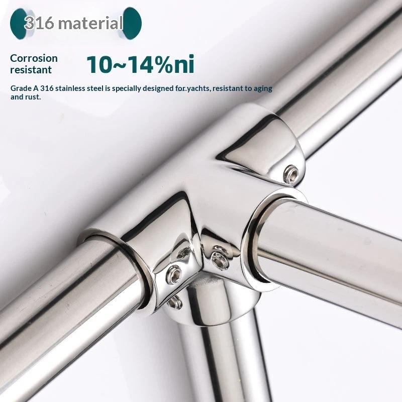 Stainless Steel Boat Pipe Connector Marine Grade Adapter For Yacht Deck Dock Guardrail Systems & Outdoor Construction