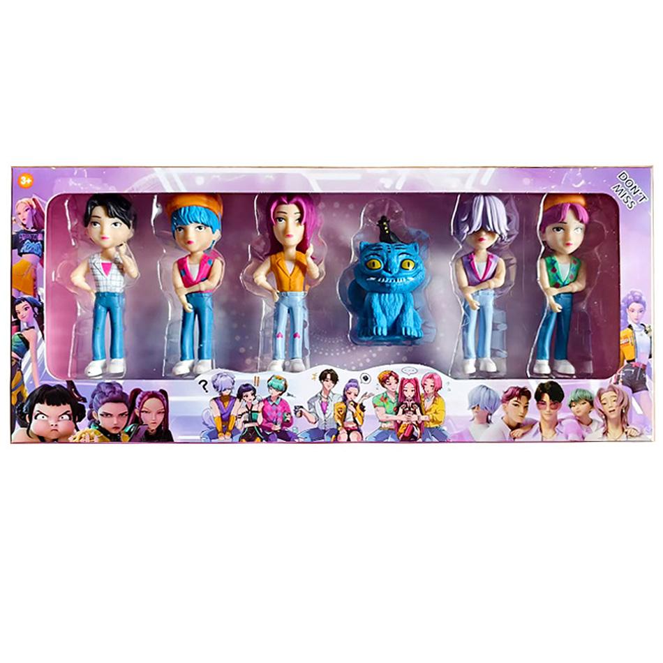 Two set New Anime Kpop Demon Hunters Saja Boys Girls Series Figure Decoration Statues Ornament Christmas Kid Birthday Gift