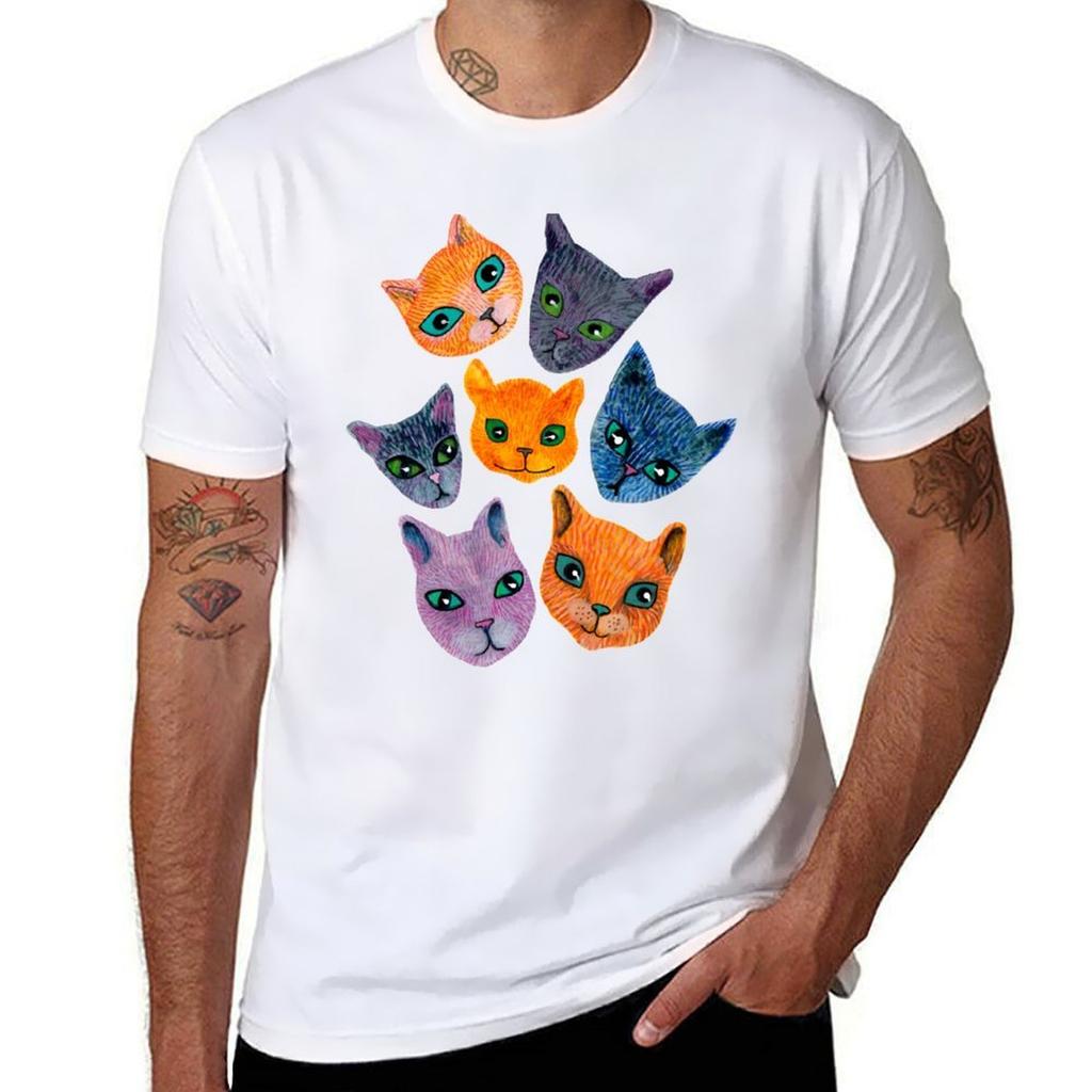 Cats Allover TShirt Casual Light Summer Short Sleeve Top