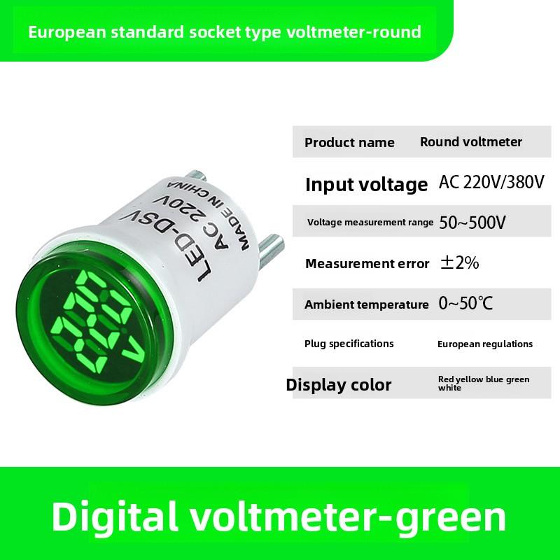 Digital AC Voltmeter Indicator, Digital Voltmeter, No Wiring Required, Euro Plug, Voltage Measurement RangeAC220V/230V