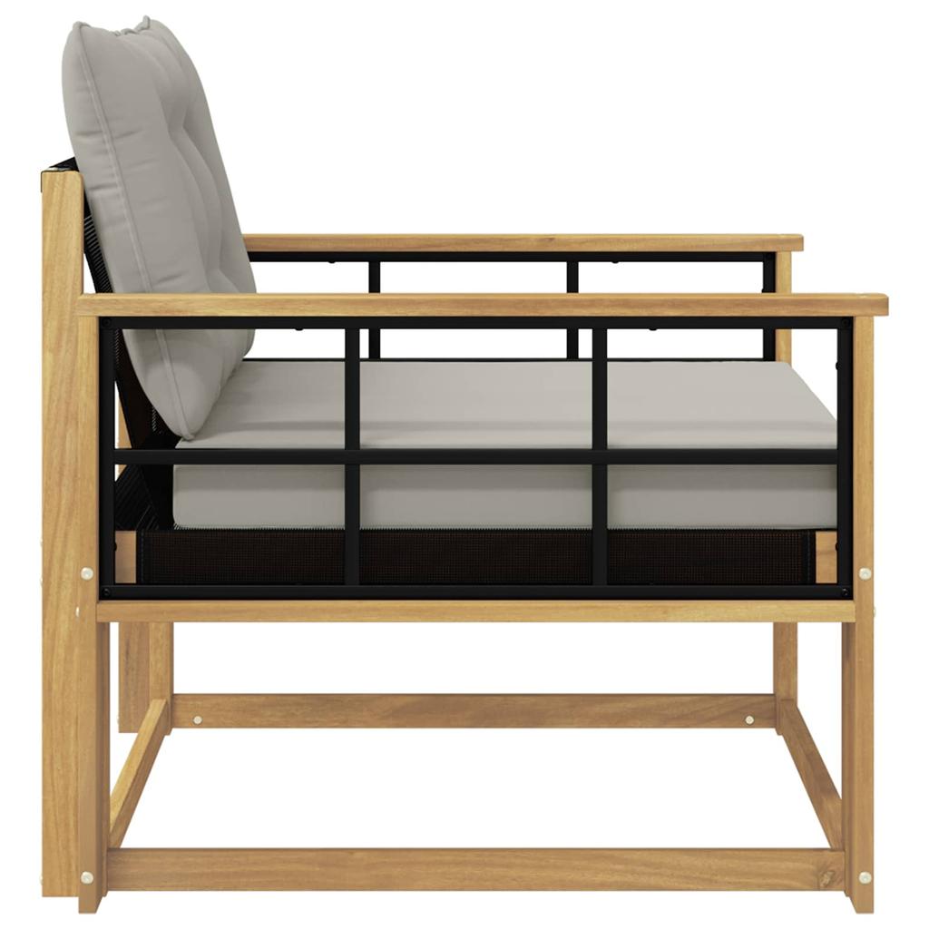 Outdoor Sofa Set Solid Acacia Wood and Textilene