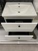 Bathroom Cabinet with Washbasin, Grooved, 60 Cm, White Gloss, Rietti Lamellas