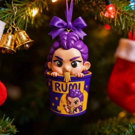 Anime K-Pop Acrylic Charm Demon Slayer Ramen Bowl Christmas Ornament Decorative