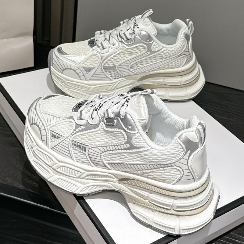 Paris platform dad shoes new spring and autumn breathable mesh heightening casual sports shoes single shoes