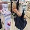 Korean polka dot canvas bag, new lazy style casual versatile commuter cloth bag single shoulder tote bag large capacity