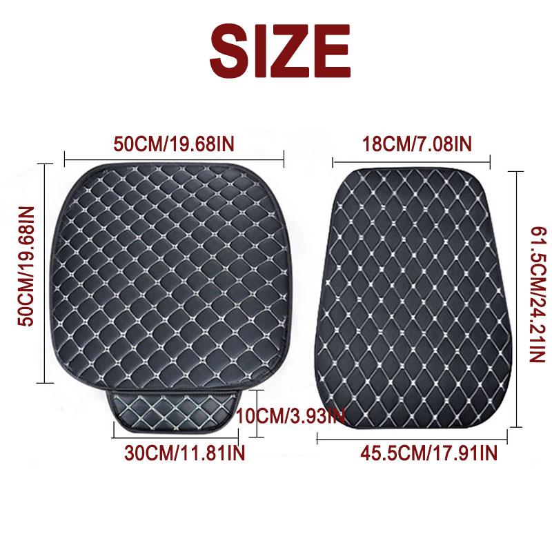 SEAMETAL Car Seat Cover with Backrest PU Leather Auto Seat Protector Universal for Sedan Suv Truck