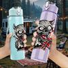 1PC Demon Devil Monster Dark Art Print 750ml Color Plastic Sports Water Bottle Leakproof Flip Straw Lid Suitable for Sports Office Home Use