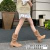 Blue Cabinet, Martin Boots Small Inner Height Boots Women's 2025 New Autumn High Heel Medium Boots Short Boots Stacking Boots