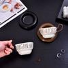 Creative European Ceramic Coffee Mug with Saucer Large Capacity Office Home Breakfast Cup for Milk Tea