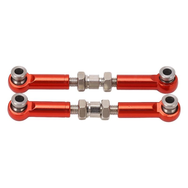 2PCS RC Steering Link Rod Servo Pull Linkage Arm Aluminium Alloy RC Car Parts For MJX 14210 14209 16208 16209 1/14 Red