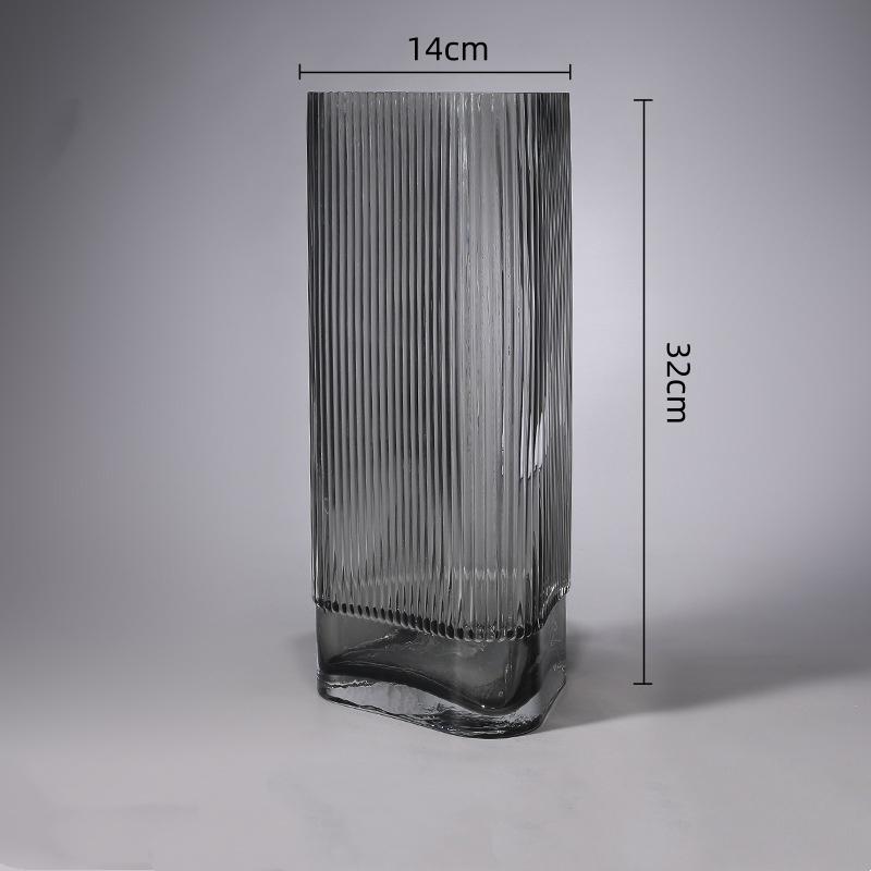 Transparent Glass Vase Geometric Triangular Flat Shape Flower Vase Hydroponics Terrarium Flowerpot Vases Pots Home Decoration
