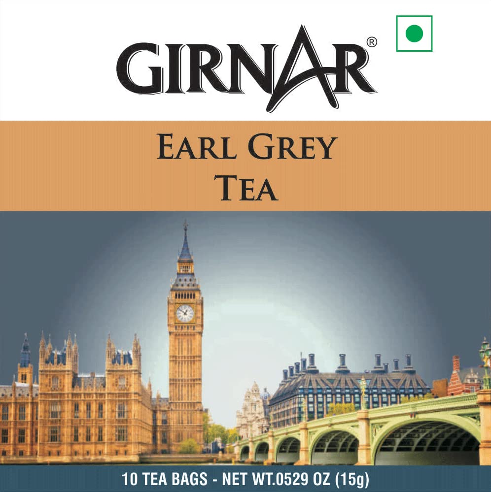 Girnar Earl Grey Black Tea Bags With Bergamot Foil Wrapped Premium Aroma Classic Daily Brew Pack Of 1 10 Tea Bags