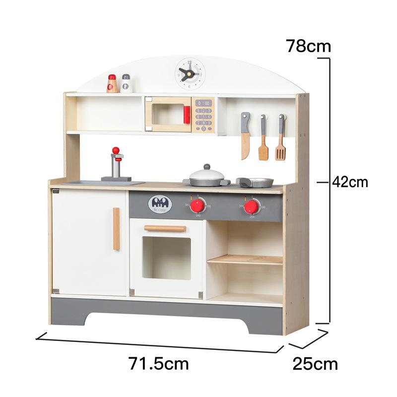 Children'S Wooden Ins Wind Simple Wind, Simulated Large Kitchen Utensils, Playing House Baby Interactive Cooking Toys