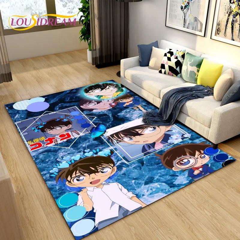 Detective Conan Cartoon Anime Area Rug,Carpet Rug for Living Room Bedroom Sofa Doormat Decoration, Kids Play Non-slip Floor Mat