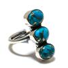 Blue Copper Turquoise Adjustable 925 Sterling Silver Ring - Fits US Sizes 6 To 10 - Handmade Boho Jewelry for Women & Men, Valentine Gifts