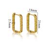 6pcs Stainless Steel Rectangular Textured Earrings Earring Hooks Fittings 18K PVD Gold Plated DIY Jewellery Parts Earrings