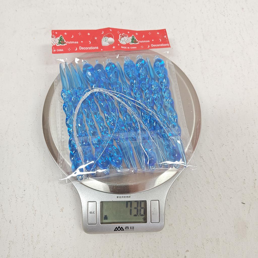 Christmas Crystal Ornaments Set for Tree, Clear Acrylic DIY Icicle Ornaments Christmas Hanging Crystal Snowflake Decorations , 12Pcs