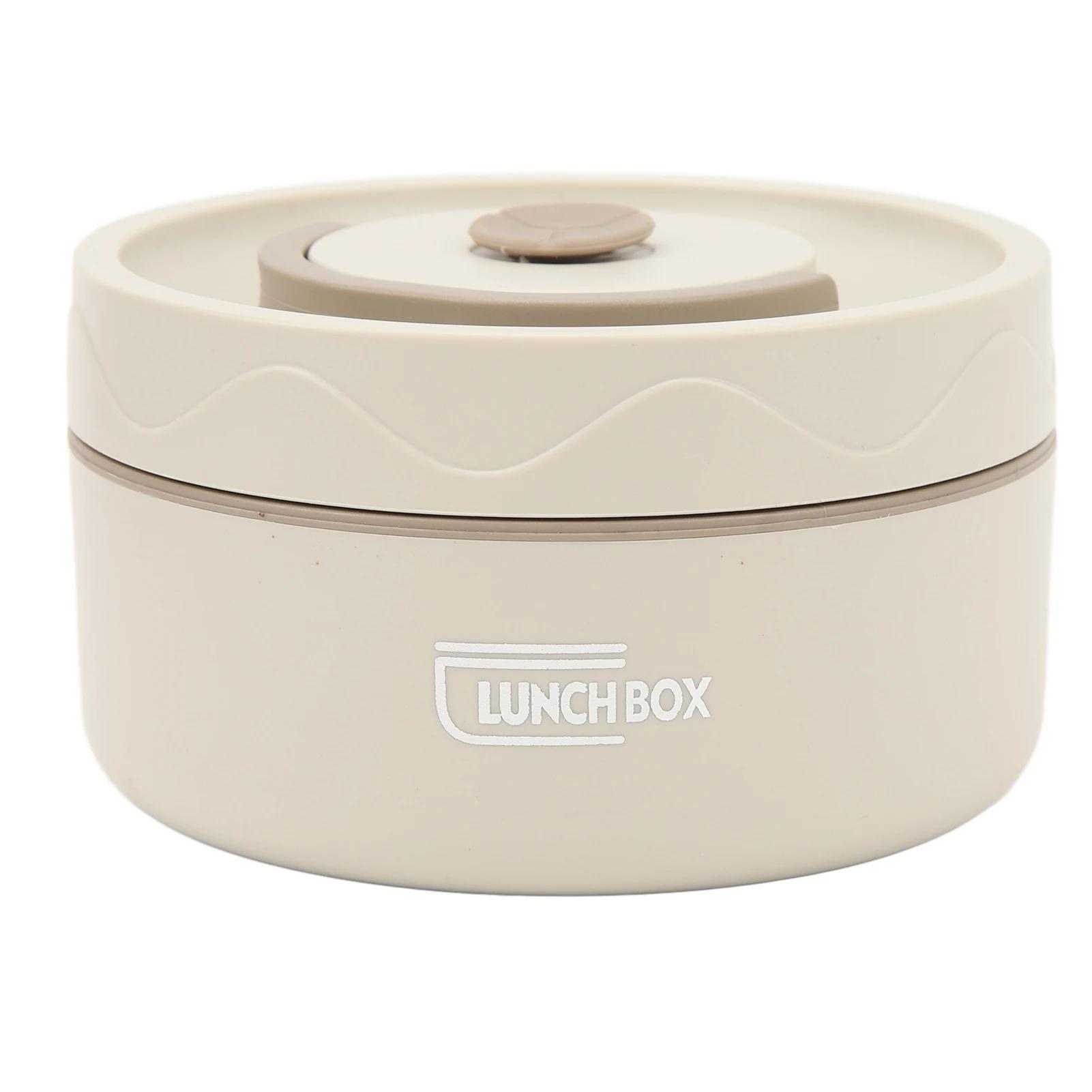 1 шт. 420 мл Термоизоляционная кастрюля Термо-кастрюля для готовки Нержавеющая сталь Двухслойная Портативная Круглая форма Термо-контейнер для обеда 1