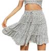 Women's High Waist Ruffle Floral Half Skirt Printed Beach A-line Short Skirt